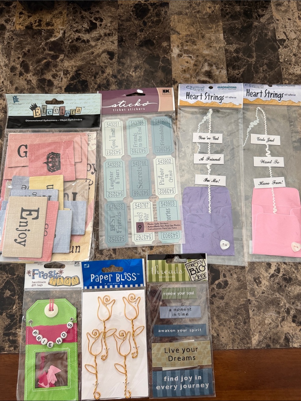 NWT Misc Friends and Words Scrapbooking Items